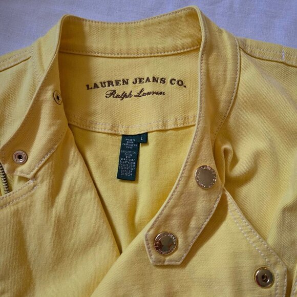 Size Large Ralph Lauren Yellow Full Zip Jacket - Picture 8 of 10